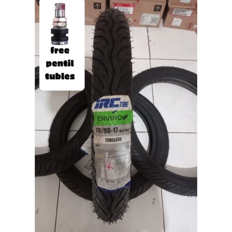 BAN LUAR IRC  ENVIRO TUBLES 70/90 17 Ban Depan Motor supra,revo,blade,supra x 125