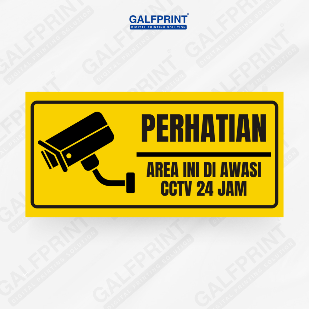 

GALFPRINT STICKER SIGN PERHATIAN CCTV KUNING 12X5 CM