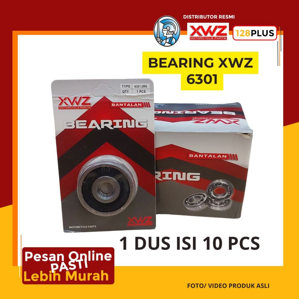 (isi 10) Bearing XWZ 6301 2RS Laher Roda XWZ Bantalan Roda Motor
