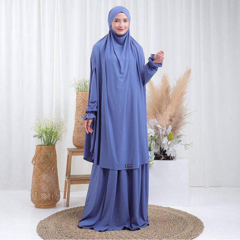 Gamis Set French Khimar Cadar Fatimah Set dewasa By Luthfia / Pakaian Muslim Dewasa / Gamis Cadar De