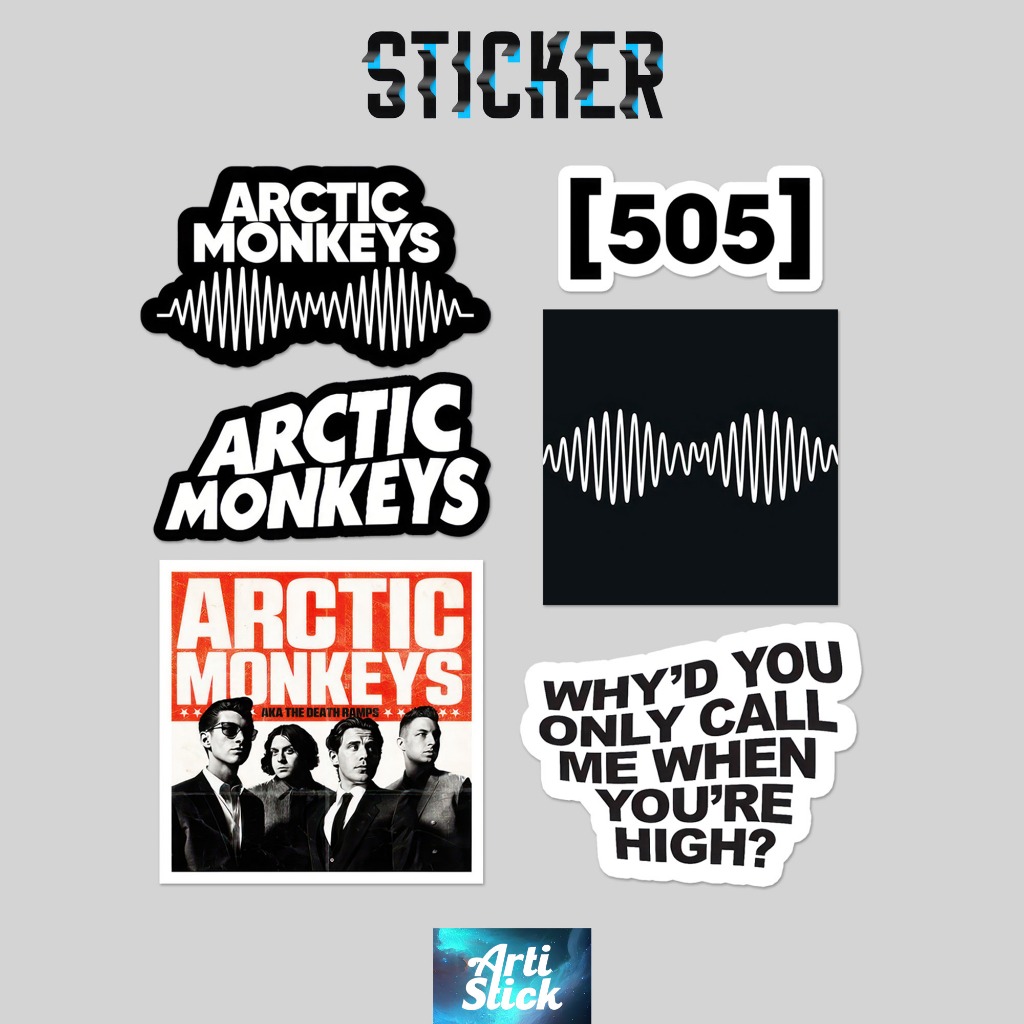 

(6 PCS) Sticker Pack Band Series ARCTIC MONKEYS | Vinyl Laminasi anti air | ArtiStick Merch