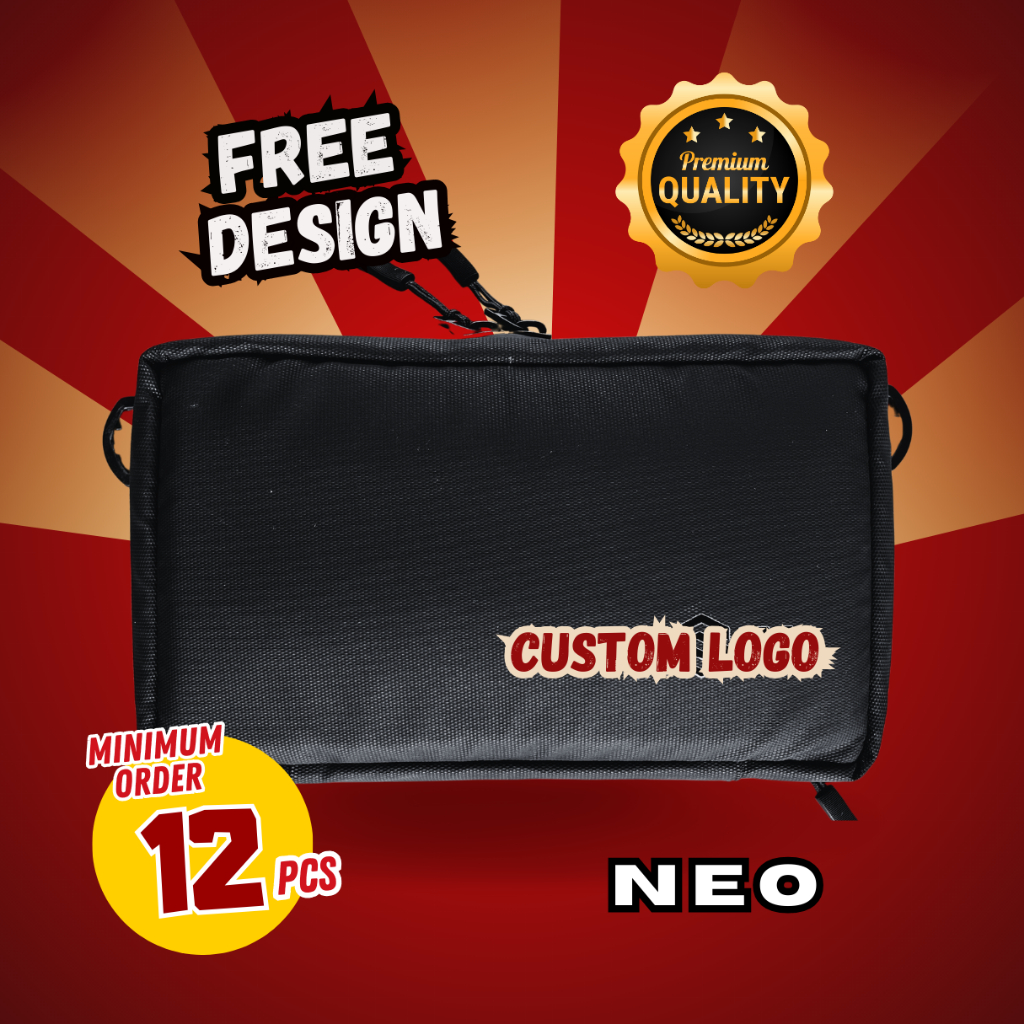 Tas Selempang Custom Nama Gambar Logo Premium - NEO Handbag - Komunitas Perusahaan Pria Wanita