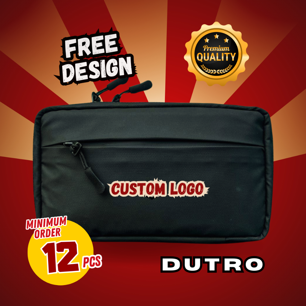 Tas Selempang Custom Nama Gambar Logo Premium - DUTRO Handbag - Komunitas Perusahaan Pria Wanita