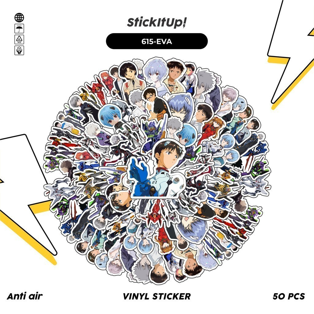 

COD 100 Pcs Stiker Pack Evangelion Lucu Aesthetic Vynil Waterproof untuk Freebies Sticker Buku Journal Casing HP Laptop