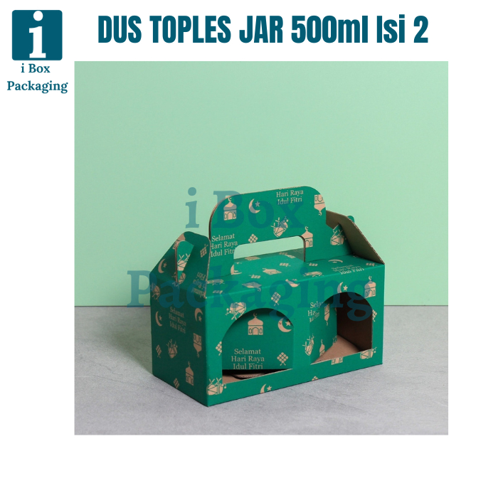 

[10pcs] Box Kardus Jinjing Toples Jar 500ml Isi 2 Idul Fitri Dus Tenteng Kue Kering Toples Tabung 600ml Parcel Lebaran