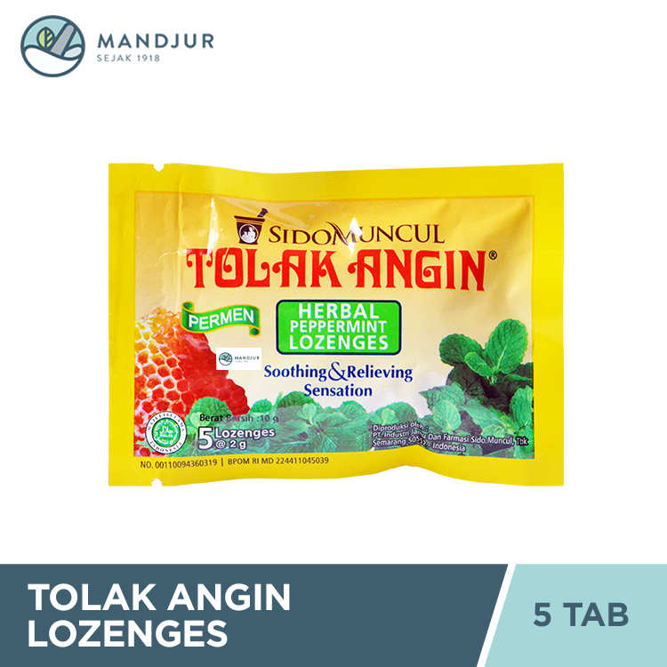 

Permen Tolak Angin Lozenges Sachet - Melegakan Tenggorokan Kering