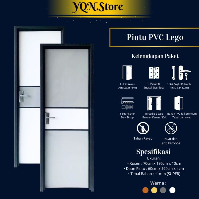 Pintu Kamar Mandi PVC Berkualitas Tinggi - Desain Modern & Tahan Air