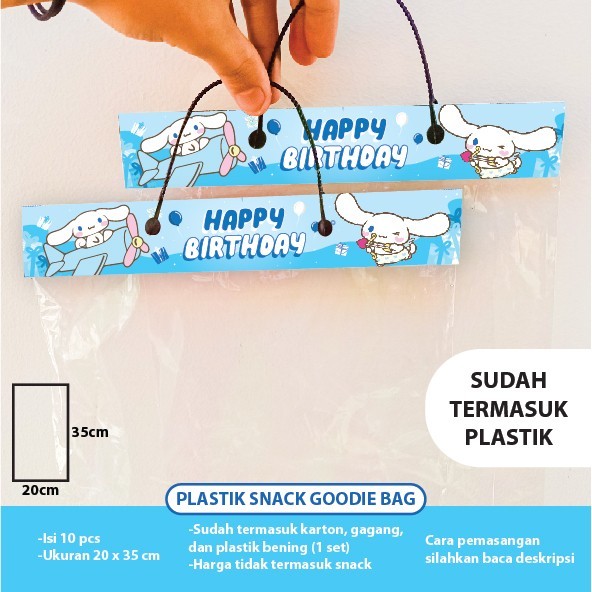 

PLASTIK SNACK CINAMOROLL GOODIE BAG BINGKISAN ULTAH TAS ULANG TAHUN DEKORASI HIASAN HAPPY BIRTHDAY DEKOR KEMASAN TAS PAPER BAG KUROMI MY MELODY - Plastik Cinamor