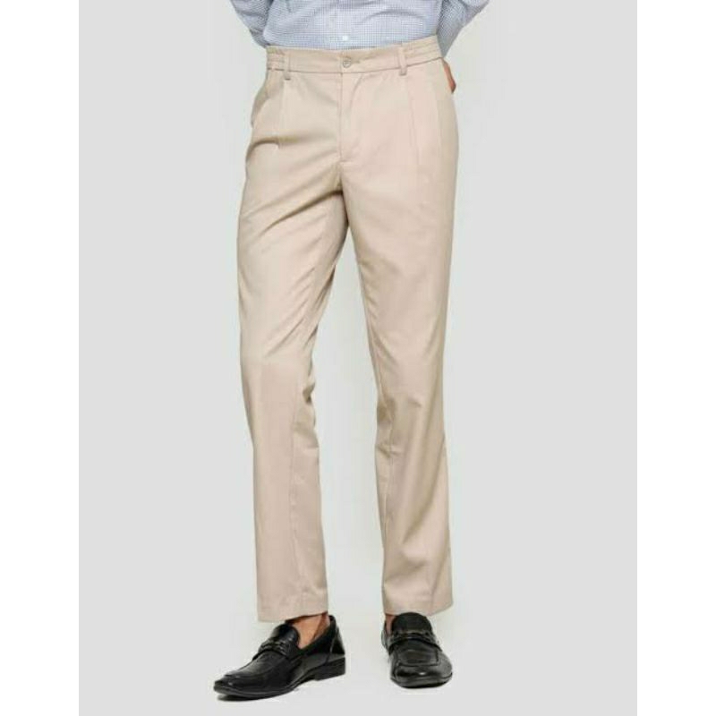 STANLEY ADAMS - Celana Formal Cream Pria Slim Fit
