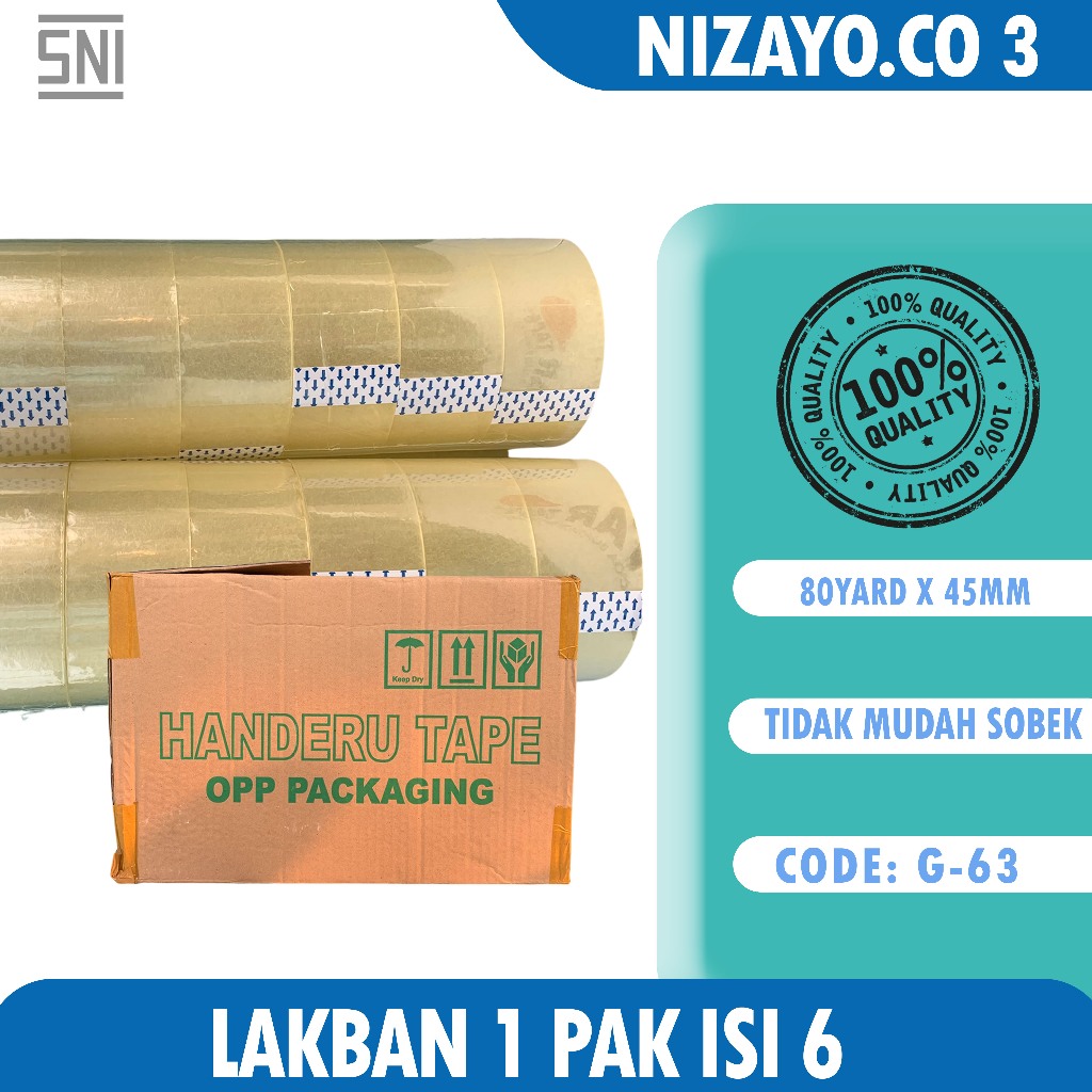 

Paket Hemat isi 6 Handeru Lakban Bening Premium Bisa COD