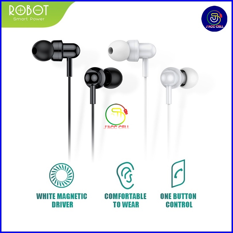 HF ROBOT RE20/RE20E/RE50 Headset Earphone Robot RE20 Deep Bass Ultra Light RE 20 / RE 20E / RE 50 Or