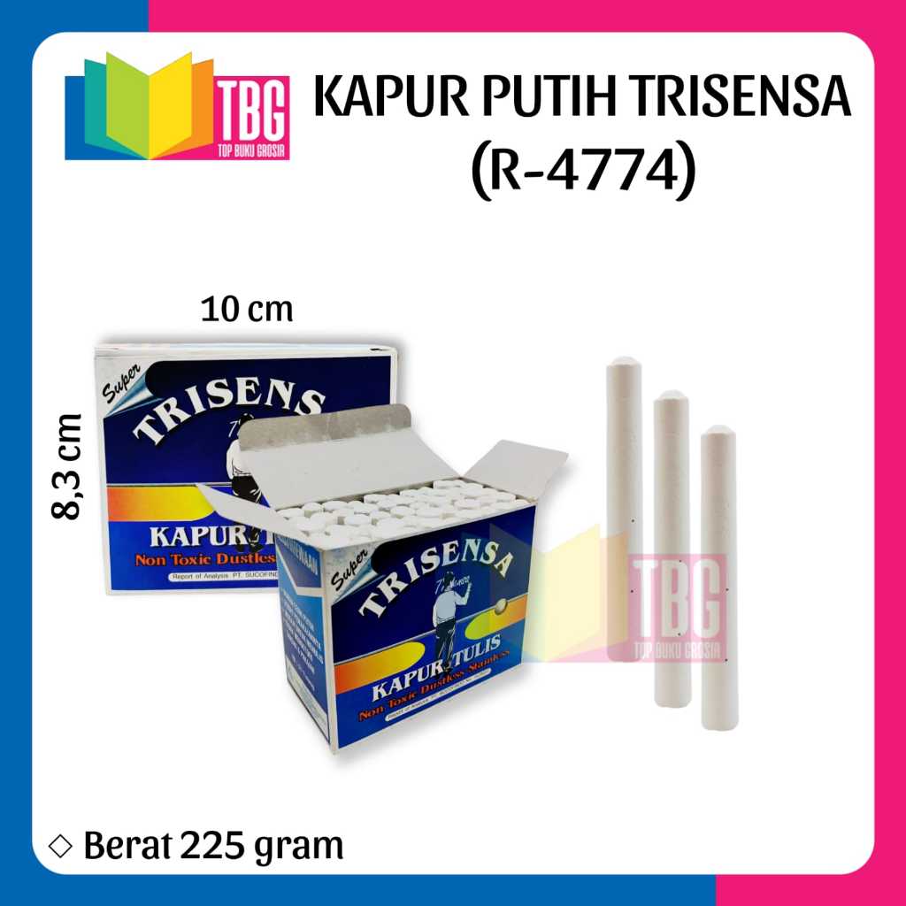 

1 KOTAK (50 BATANG) KAPUR PUTIH TRISENSA / KAPUR PUTIH / KAPUR PAPAN TULIS / KAPUR MURAH (R-4774)