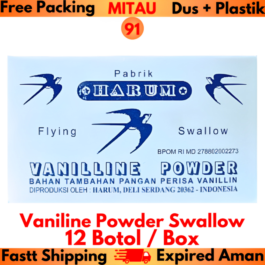 

Vaniline Flying Swallow 40gr x 12 Botol / Box