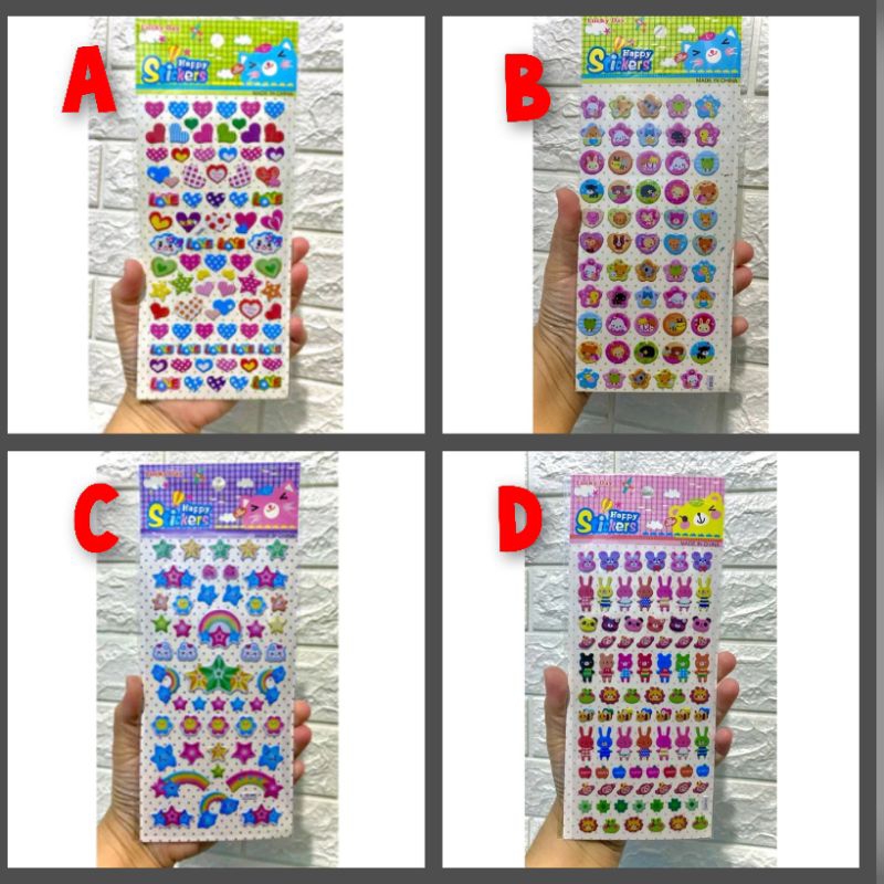 

Ready Sticker anak 3D timbul ada 4 macam