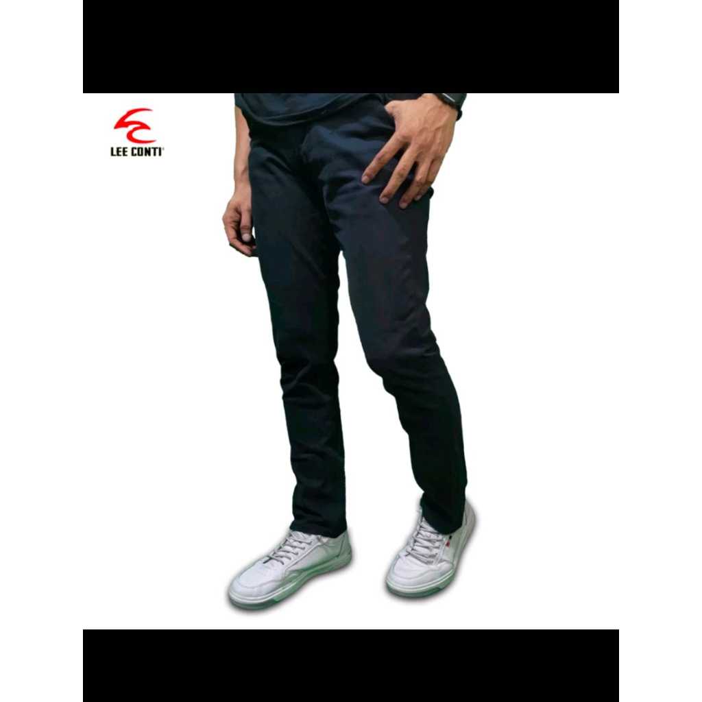 LEE CONTI  - Celana Panjang Jeans Hitam Slim Fit