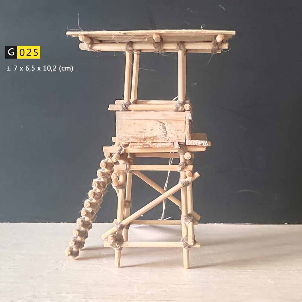 [ G025 ] Miniatur Menara Pandang  / saung / gubuk / rumah kayu bambu untuk aksesoris diorama / akuar