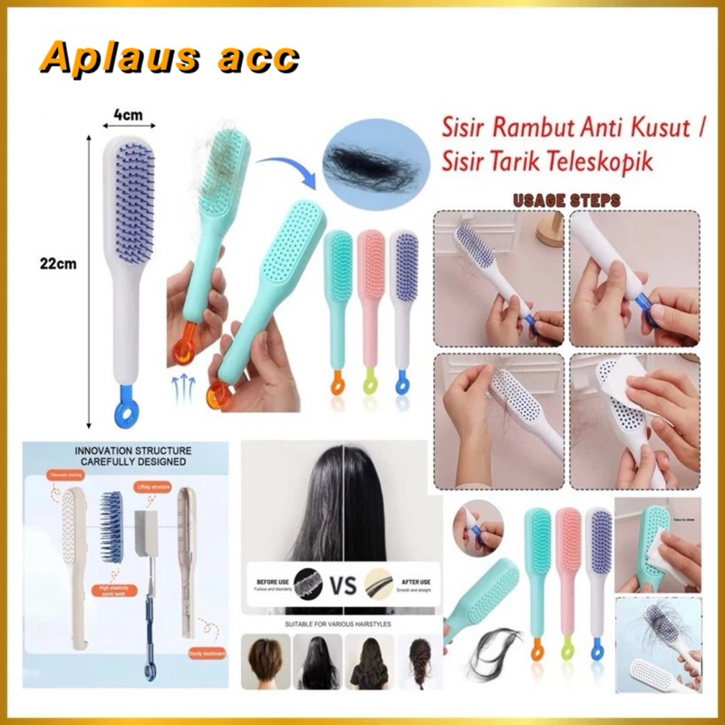 Sisir Rambut Anti Kusut Magic Comb Sisir Rambut Halus Teleskopik Anti Rontok