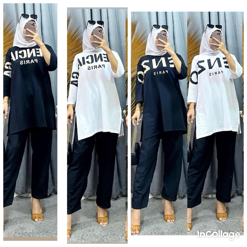 setelan celana wanita kaos import setcel kaos import setelan wanita