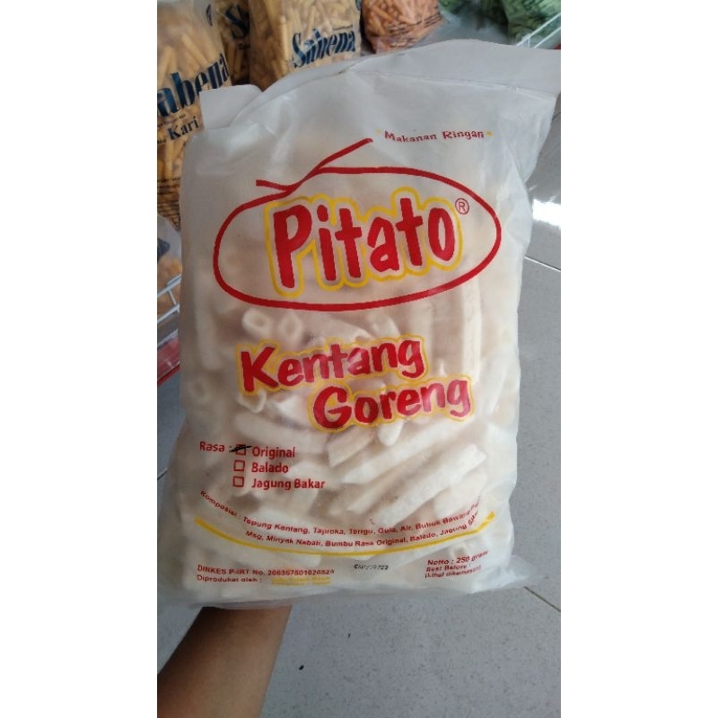 

Snack Pitato kentang goreng 250gr camilan cemilan kiloan termurah rj snack kediri