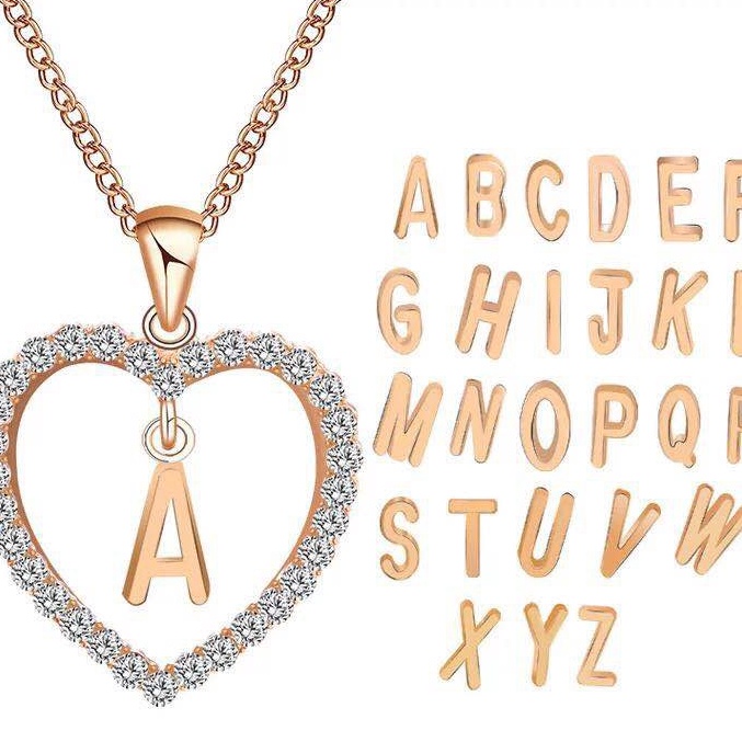 Fashion Murah Rantai Huruf Liontin 26 hadiah Huruf Inggris