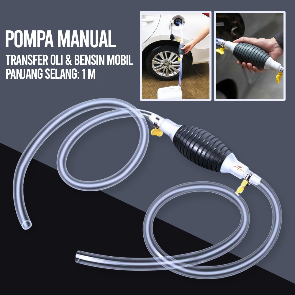 OTOHEROES Pompa Tangan Transfer Oli Bensin Mobil Oil Extractor Selang 1M - NC02 - Black