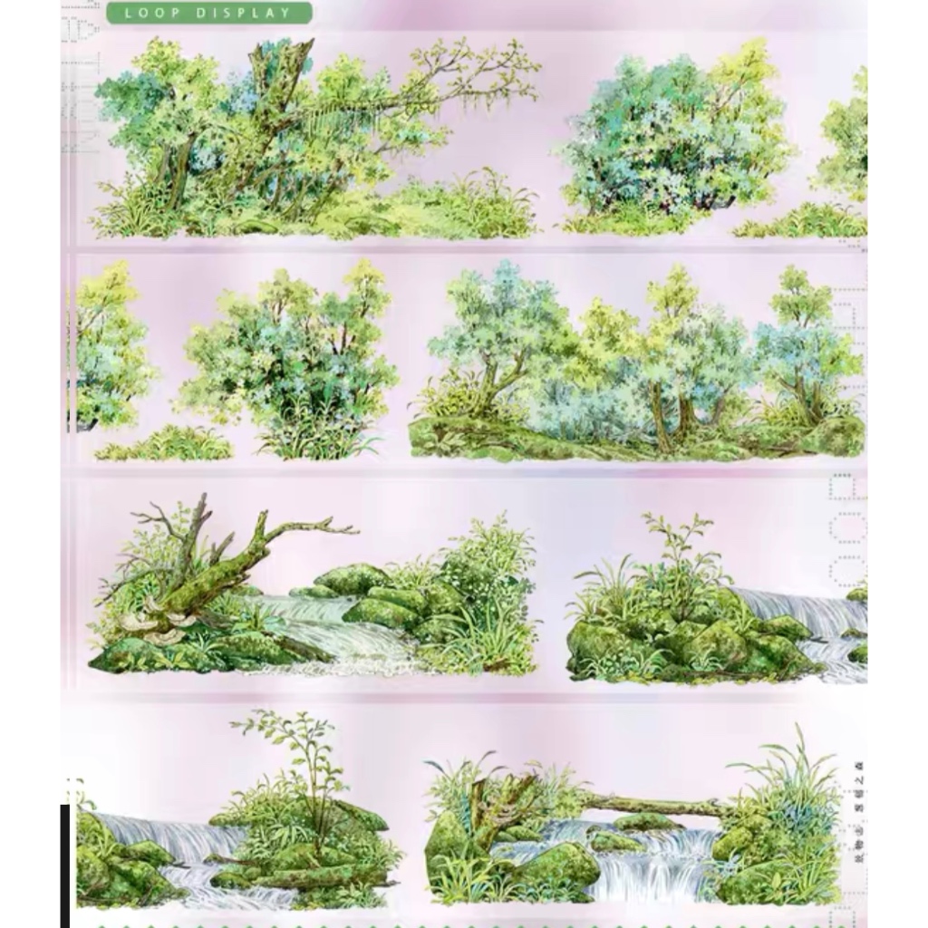 

(Kiricart) ZERO Brand Trees background series PET/WASHI TAPE sticker Journal Scrapbook