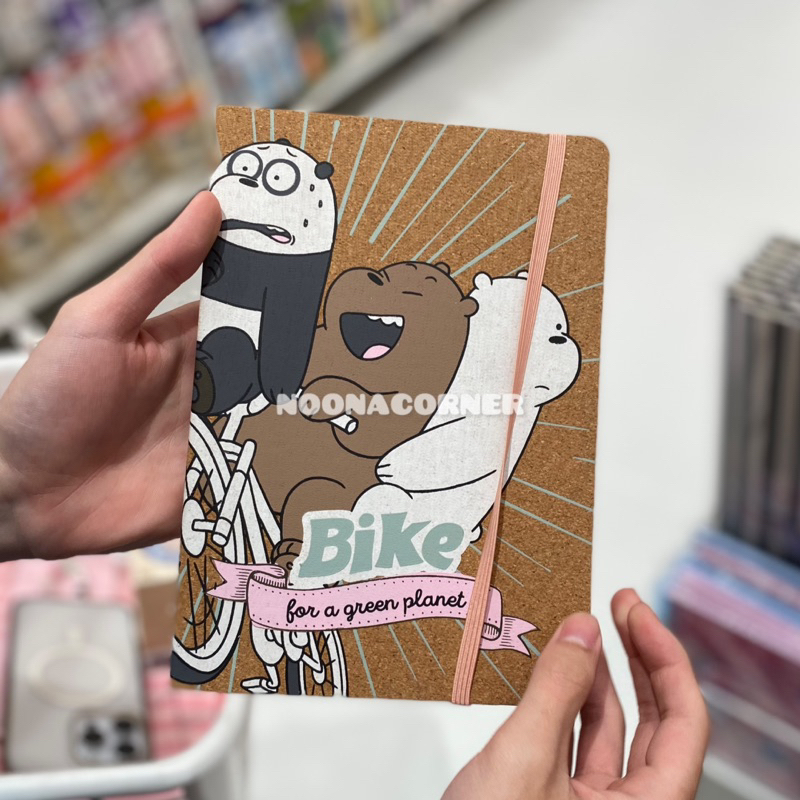 

Miniso ‼️ Corkwood Hardcover Book A5 We Bare Bears Series