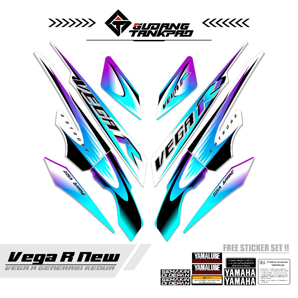 STIKER SET VEGA R NEW MTF 5 / STRIPING VARIASI VEGA R NEW / LIS VEGA / VEGA NEW / STIKER STRIPING VE