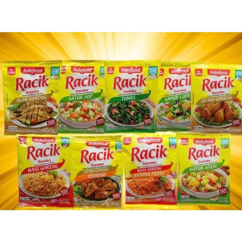 

Bumbu Racik Indofood Lengkap ayam goreng,ikan goreng,lodeh,sop,tumis