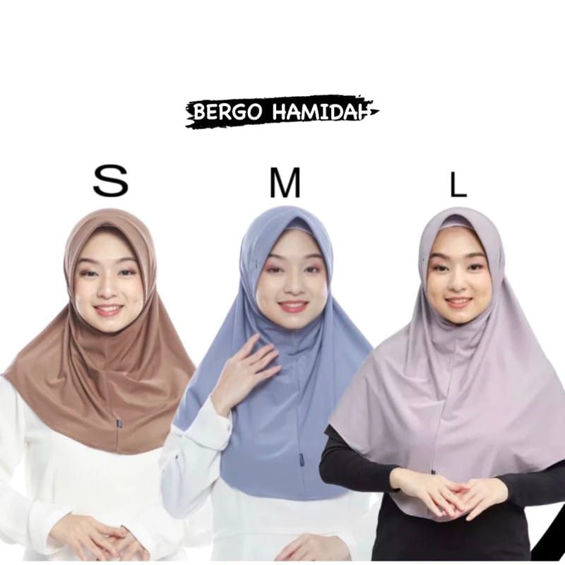 Bergo Hamidah ( ORI ) Bergo Sport Instant Jersey Menutup Dada / Hijab Instant Jersey