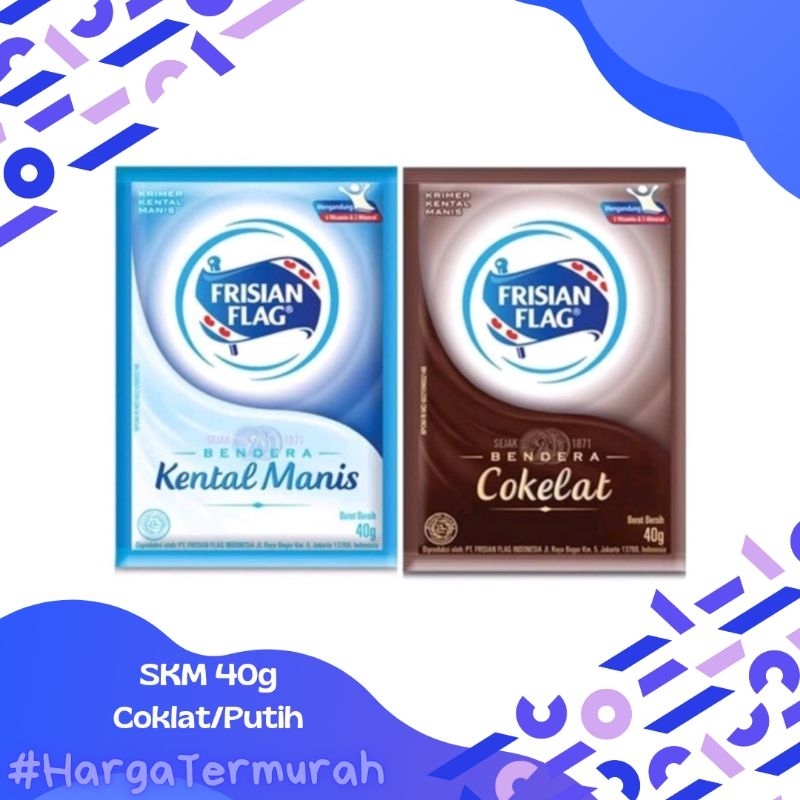 

Susu Kental Manis Bendera Sachet Putih / Coklat 6x38g | saset skm Putih | saset skm coklat