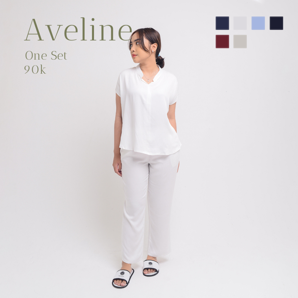Aveline One set ^^ Setelan Celana Panjang Home Wear - Piyama Rayon