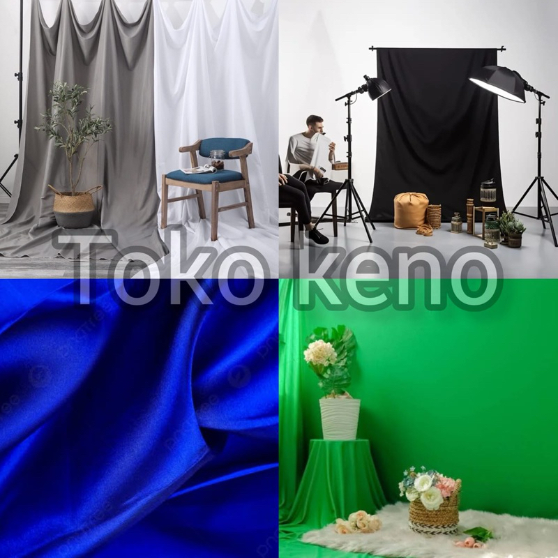 KAIN POLOS METERAN KAIN BACKGROUND FOTO HIJAU ABU BIRU BCA