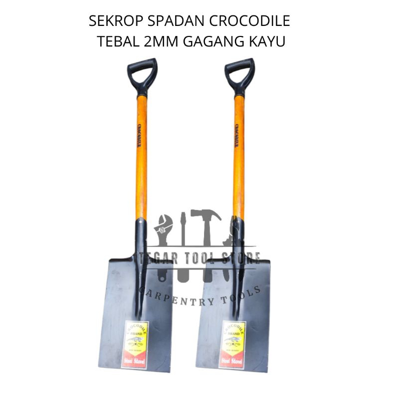 SEKROP/SEKOP/SKOP SPADAN TEBEL 2MM GAGANG KAYU