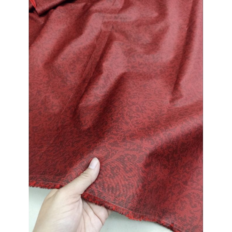 KAIN/BAHAN KATUN PRINTING PREMIUM MAROON