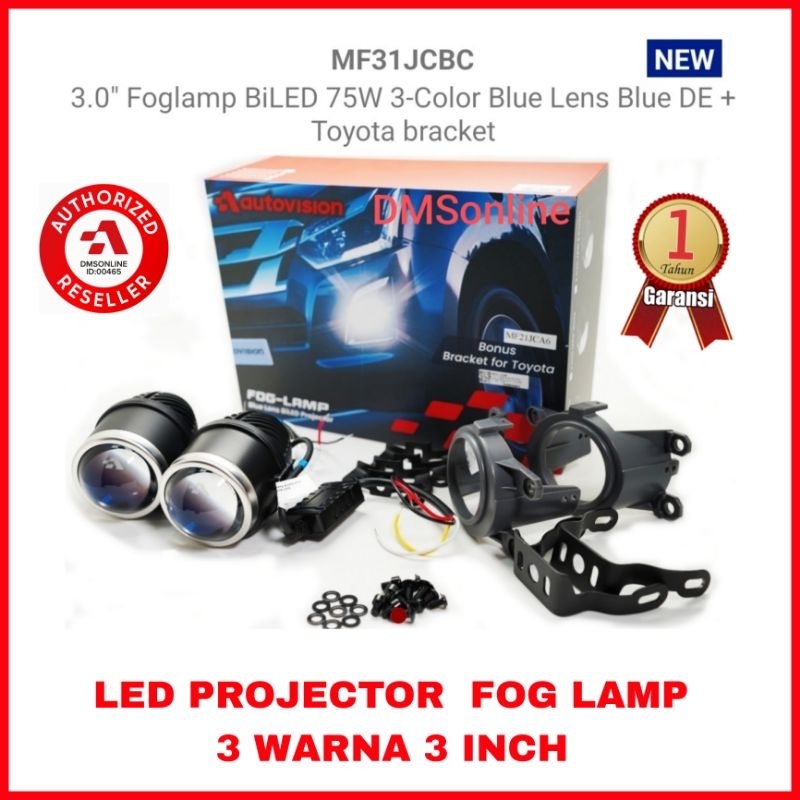 Led Fog Lamp Projector 3" 75W + Devil Autovision Led Projector Foglamp
