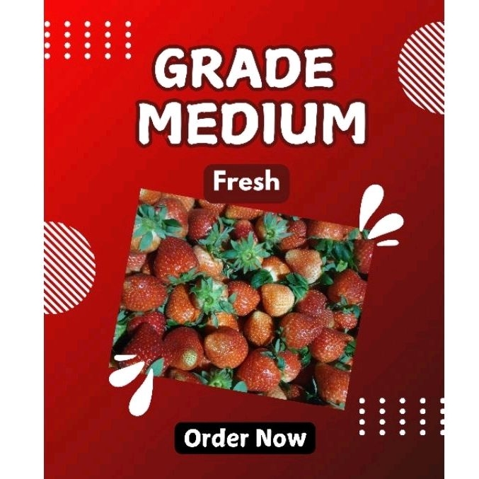

STRAWBERRY MEDIUM GRADE 1KG/BUAH SEGAR/FRESH