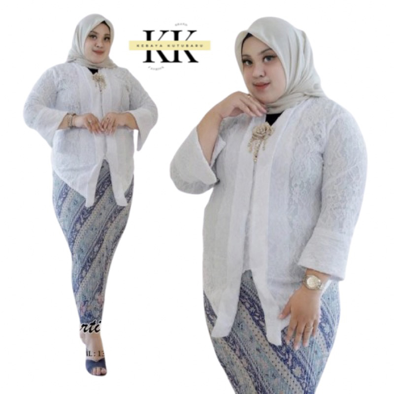 Setelan Kebaya Floy Brokat Ld 130 / jumbo untuk acara kartini / wisuda / kondangan / lamaran / perni