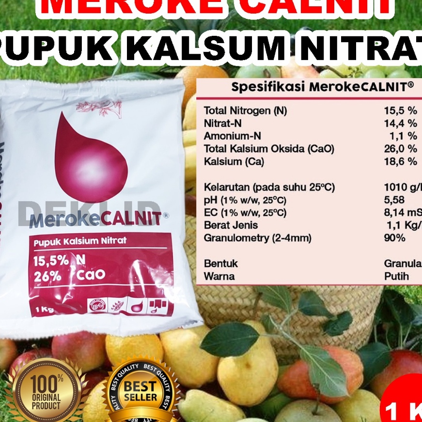 FG2 Calnit Meroke 1 Kg Pupuk Kalsium Nitrat Calcium Hoponik Watersolube Grade Kemasan Pabrik Calct