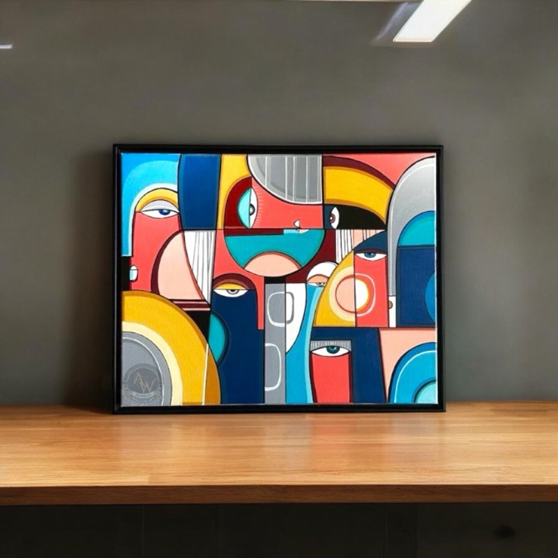 

lukisan dinding abstrak aesthetic modern art painting