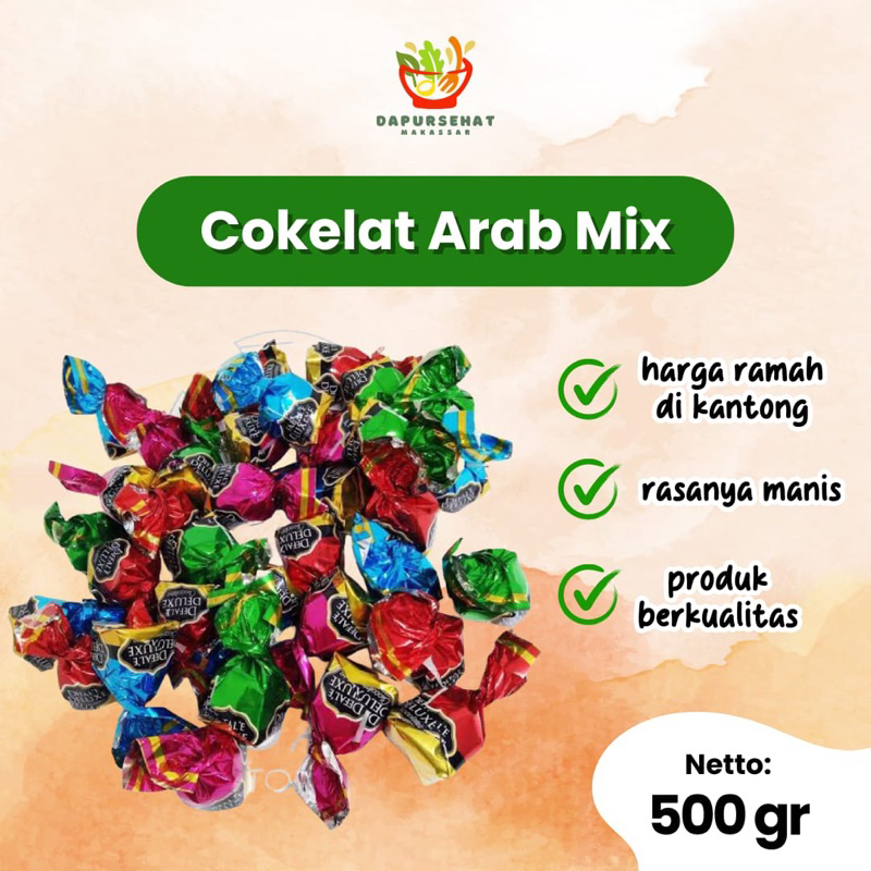 

COKELAT ARAB TURKI 500 gram Premium Pasti Fresh Cokelat Mix Untuk Camilan Mood Booster Dari Truffle Deluxe Ready Makassar