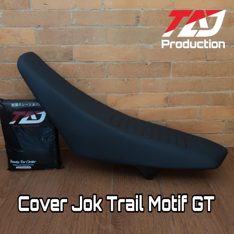 Kulit jok motor trail CRF KLX TAJ hitam GT