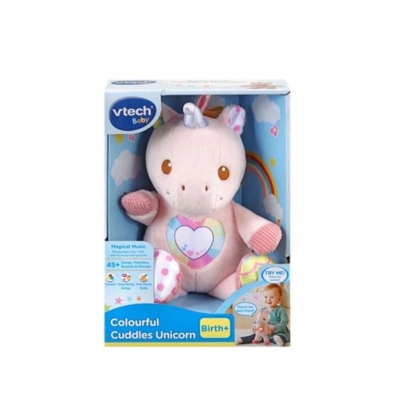 Vtech baby Colourful Cuddles unicorn Original - Boneka Unicorn Baby sleep