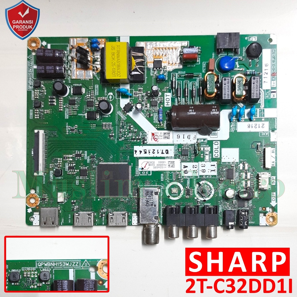 Mainboard LED TV Sharp 2T-C32DD1I C32DD1I 32DD1I