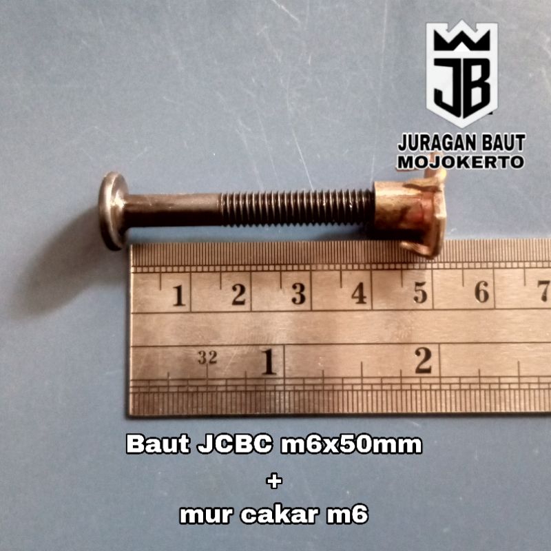 Baut speaker JCBC m6x50mm + mur cakar m6 / baut spiker 5cm