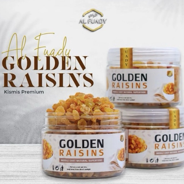 

Kismis Golden Raisins High Quality Organik Original 100% Raisin Simin Organic Al Fuady 1Kg, 500gram 250gram