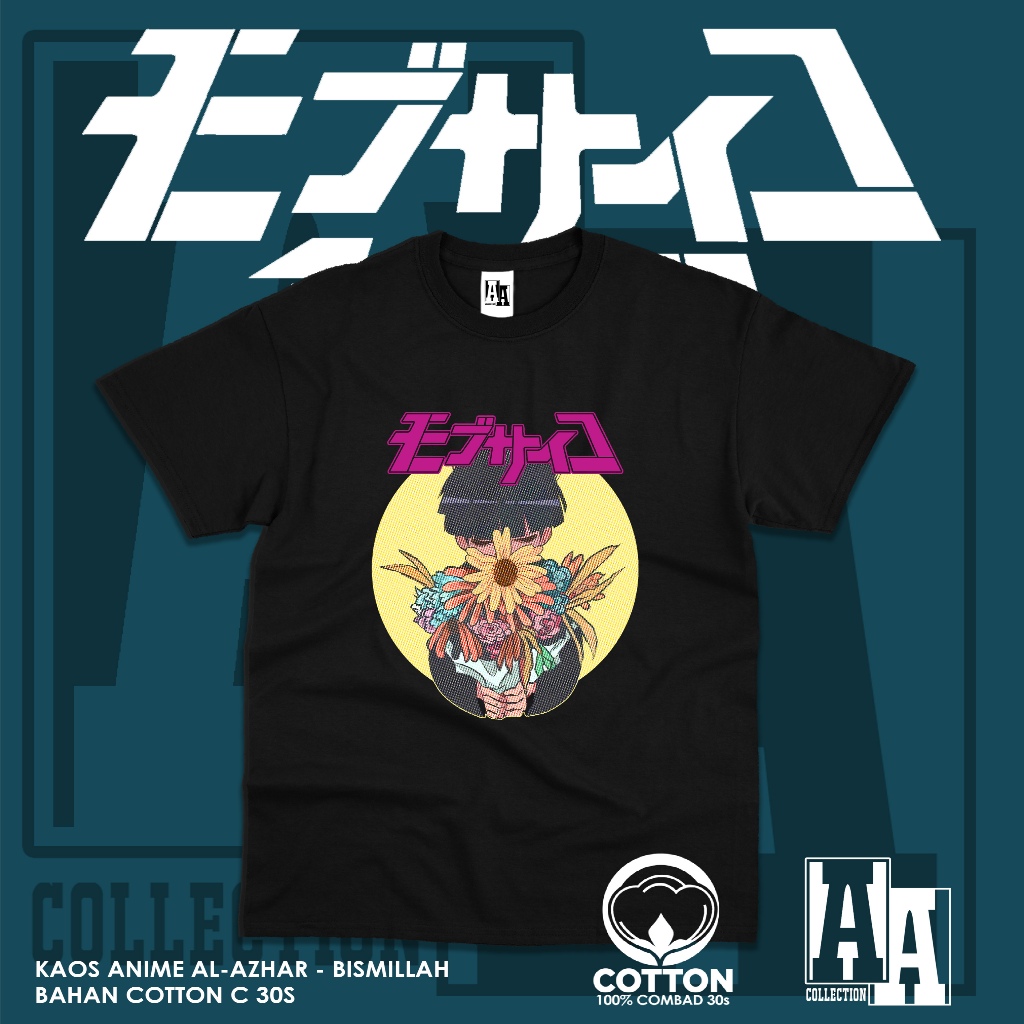 AL - AZHAR COLLECTION  | KAOS ANIME KEKINIAN KARAKTER MOB PSYCHO | COTTON COMBED 30S | KAOS PREMIUM 