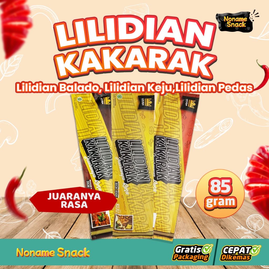 

NoName Snack - Lidi Lidian Super Pedas Keju Balado Panjang 30cm - 100 gr