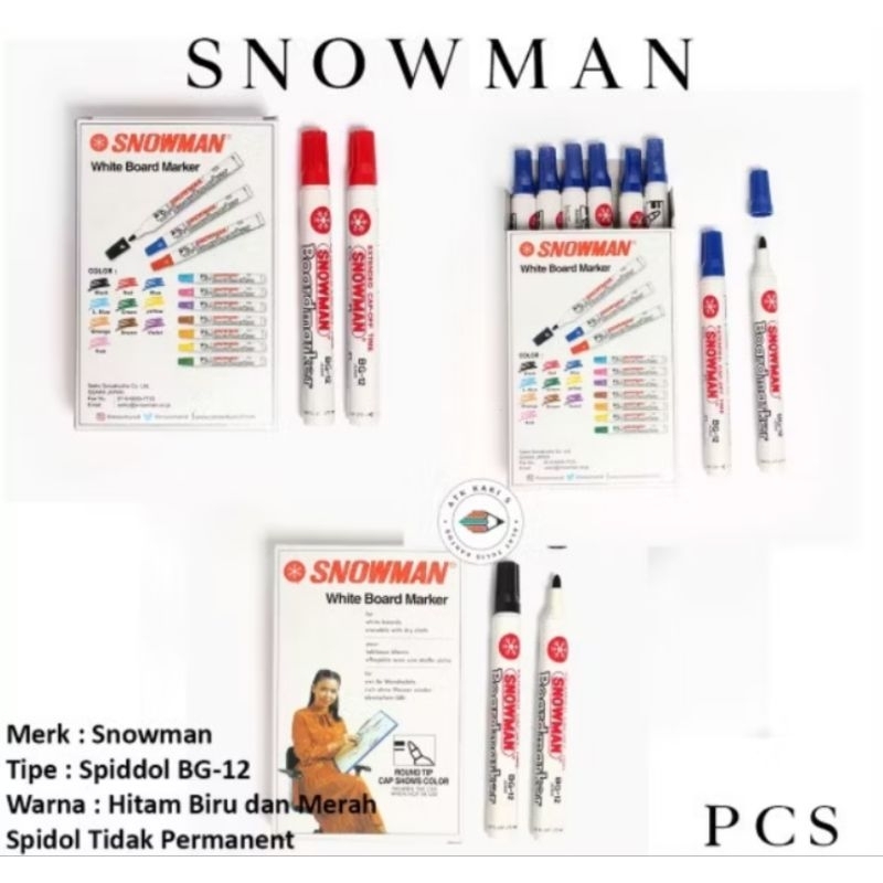 

Snowman Spidol Whiteboard BG-12 - Spidol Papan Tulis