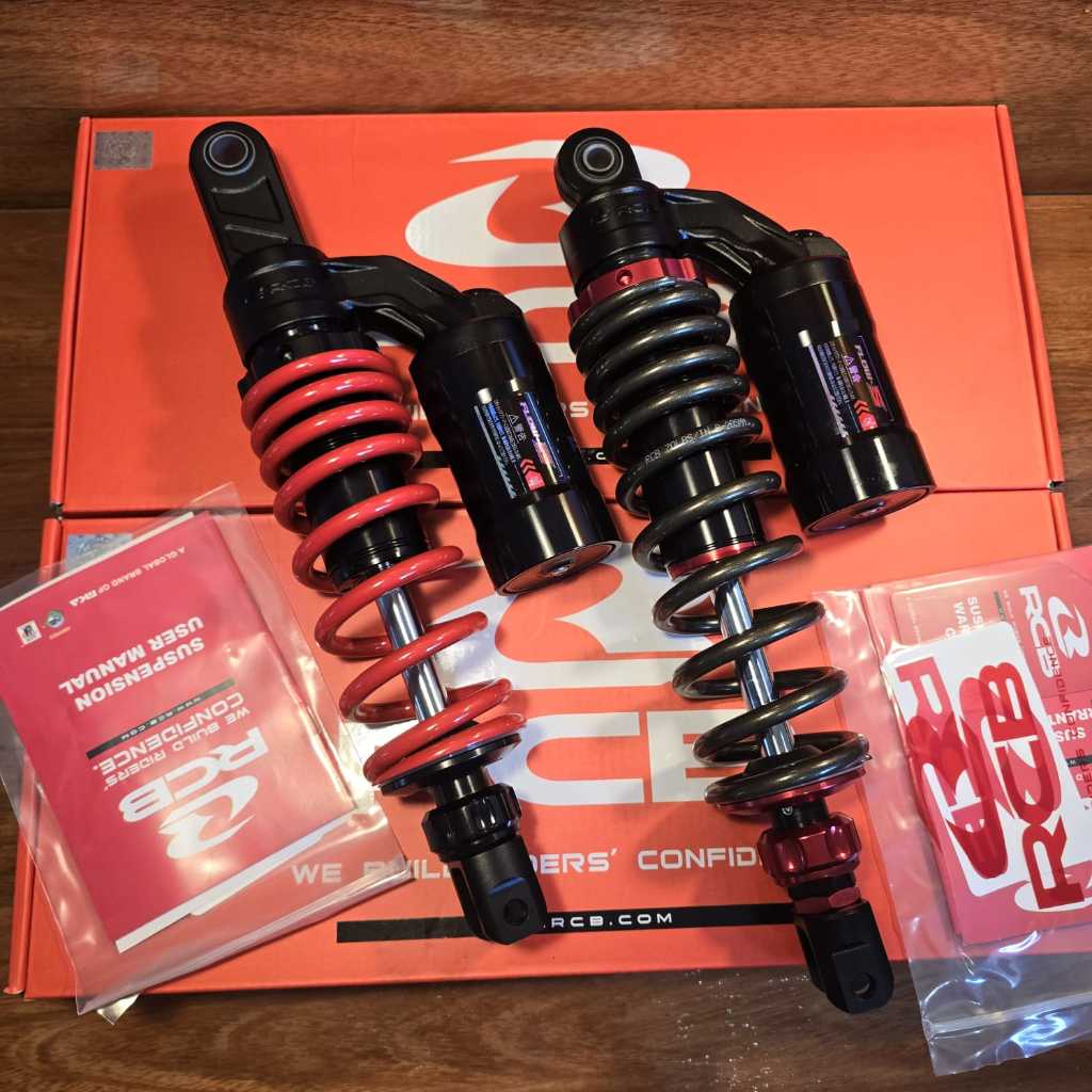 (rcb flow s) mono shock tabung belakang - 305mm 330mm 340mm red dant titanium mio vario125 vario160 